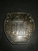 Retro Russian silver-plated powder holder with mirror - Sochi arboretum - ep