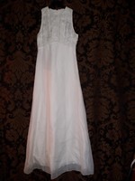 Fehér VOGUE Couture női vintage maxi ruha kis 38-as Soc. rhodiaceta Tergal
