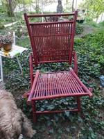 Rattan összecsukható bambusz kerti szék mahagóni színben