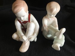 ACQUINCUM -Párban-öltözködő kislány és kisfiú -porcelán vitrintárgyak