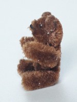 Antik MINI maci medve fém szemekkel babaház igazi dísze