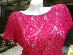Ruby color - lace blouse - can also be used casually - women's top, flawless, beautiful piece. from M