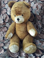 Óriási - 80 cm - retro plüssmackó - antik maci - teddy bear, barnamedve - régi játék