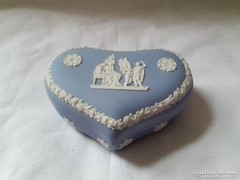 Wedgwood kék szív alakú  ékszeres doboz