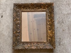 Antik tükör fa keretben 33 x 38 cm.