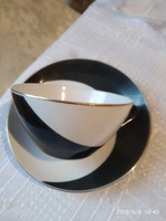 Hollóházi fekete fehér kávés csésze
