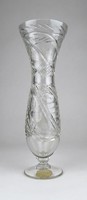 0W978 Kézzel csiszolt jelzett kristály váza 22 cm