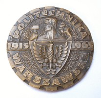 Warsaw University of Technology 50th anniversary commemorative medal 1915-1965.