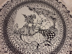 Rosenthal Björn Wiinblad design porcelán fali tányér tál - Tavasz - 35 cm !!! dobozában