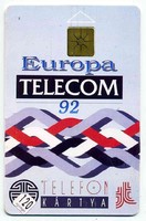 Európa Telecom telefonkártya 1992-ből