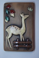 Dagny zackrisson (1923-2014): roe deer - Swedish ceramic wall decoration