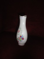 Hollóházi porcelán váza, 18 cm magas (virágmintás).  Vanneki!