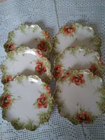 Rosenthal R & C Malmaison Bavaria porcelán süteményes tányérok gyönyörű pipacs mintával!