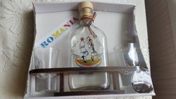 Retro Románia feliratú pálinkás készlet eredeti csomagolásban eladó!