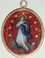 Sz mary god mother pray for us gold frame pendant size: 26mmx22mm both sides are damaged!