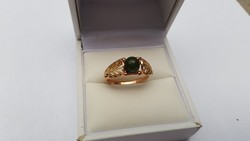 14 k arany gyűrű  jadéval (orosz)