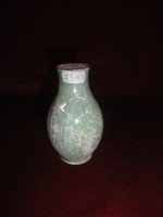 Hollóházi porcelán váza, 11 cm magas, zöld színű. Vanneki!
