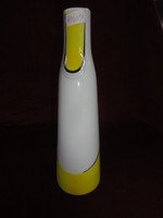 Hollóházi porcelán  váza, sárga/fehér színben, 25 cm magas. Vanneki!