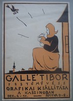 Poster for the first collection exhibition of tibor Gallé. 1925