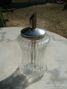 Retro glass sugar bowl with metal part - marked German