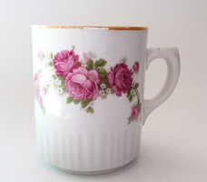 Zsolnay porcelán rózsás bögre teás csésze