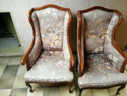 Barok antik 2 darab füles fotel