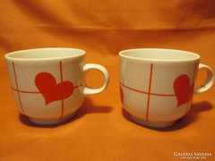 Retro Alföldi szívecskés kávés csészék, csésze, bögre