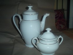Antik,porcelán Rosenthal fehér teáskanna ,cukortartóval