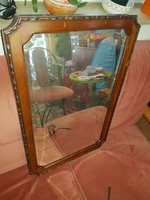 Faragott keretű tükör, 41x69 cm+ keret