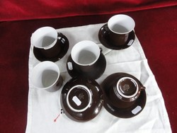 Észak-Korea kávés csésze + alátét,  barna színű. Vanneki!