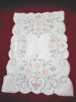 Painted, embroidered tablecloth, napkin, 42 x 28 cm