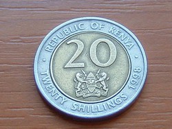KENYA 20 SHILLINGS 1998 ARAP MOI BIMETÁL #