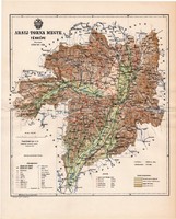 Abaúj - Torna megye térkép 1892 (1), lexikon melléklet, Gönczy Pál, 23 x 29 cm, vármegye, Posner K.