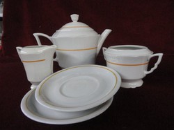 Zsolnay porcelán teáskészlet - nem teljes - antik, manófüles, sárga csíkos. Vanneki!