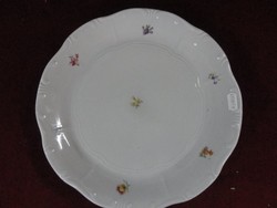 Zsolnay porcelain meat dish. Antique, shield-sealed, round, colorful floral pattern. Avg. He has 29.7 cm!