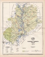 Csongrád vármegye térkép 1896 (4), lexikon melléklet, Gönczy Pál, 23 x 30 cm, megye, Posner Károly