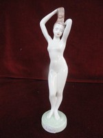Aquincum porcelán figurális szobor, a fésülködő nő, magassága 24 cm. és 26.5 cm. Vanneki!