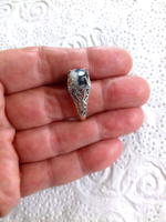 Gyönyörű zebra jáspis 925 ezüst gyűrű  58/18,5