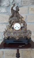 Antique japy fils sculptural fireplace clock with half percussion