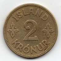 Izland dán fennhatóság 2 Korona, 1925HCNGJ, ritkább évszám