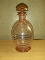 Régi korall üveg kiöntő palack (6/d)