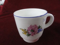 Ditmar Urbach Cseh porcelán kávésbögre. Hófehér alapon színes virágcsokorral. Vanneki!