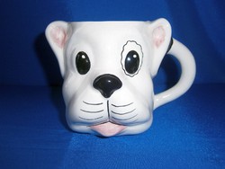 Aranyos kutyafej alakú kerámia gyerek csésze, bögre