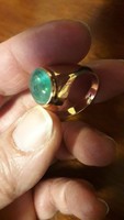 Antik 14K sárgaarany ArtDeco smaragd gyűrű