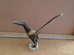 Hollóházi TUKÁN porcelán  MADÁR art deco  vitrin állapotban ca 19-20 cm