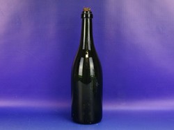 0G375 Antik zöld színű pezsgős üveg palack 31 cm