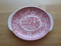 Angol Staffordshire pink porcelán tálka 15,5 x 20 cm