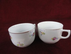 Triptis - VEB lengyel porcelán teáscsésze. Hófehér alapon színes virágokkal. Vanneki!