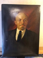 Régi lakkozott fa doboz Lenin portréval