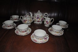 Zsolnay porcelán 15. részes pillangós teás készlet.